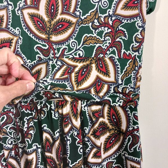 Verse, Size Medium, Print Knit Short Sleeve Dress, Stretch, V Neck, Go Anywhere - Picture 7 of 16